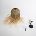 GLOBOSTAR® SAINTLUCIA 02160 Boho Κρεμαστό Φωτιστικό Οροφής με Ντουί 1 x E27 AC 220-240V IP20 - Μπεζ & Καφέ - Μ30 x Π30 x Υ90cm - Image 11