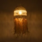 GLOBOSTAR® SAINTLUCIA 02160 Boho Κρεμαστό Φωτιστικό Οροφής με Ντουί 1 x E27 AC 220-240V IP20 - Μπεζ & Καφέ - Μ30 x Π30 x Υ90cm - Image 3