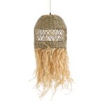 GLOBOSTAR® SAINTLUCIA 02160 Boho Κρεμαστό Φωτιστικό Οροφής με Ντουί 1 x E27 AC 220-240V IP20 - Μπεζ & Καφέ - Μ30 x Π30 x Υ90cm - Image 5