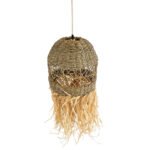 GLOBOSTAR® SAINTLUCIA 02160 Boho Κρεμαστό Φωτιστικό Οροφής με Ντουί 1 x E27 AC 220-240V IP20 - Μπεζ & Καφέ - Μ30 x Π30 x Υ90cm - Image 7