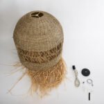 GLOBOSTAR® SAINTLUCIA 02161 Boho Κρεμαστό Φωτιστικό Οροφής με Ντουί 1 x E27 AC 220-240V IP20 - Μπεζ - Μ66 x Π66 x Υ120cm - Image 11