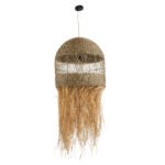 GLOBOSTAR® SAINTLUCIA 02161 Boho Κρεμαστό Φωτιστικό Οροφής με Ντουί 1 x E27 AC 220-240V IP20 - Μπεζ - Μ66 x Π66 x Υ120cm - Image 4