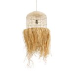 GLOBOSTAR® BASSETERRE 02162 Boho Κρεμαστό Φωτιστικό Οροφής με Ντουί 1 x E27 AC 220-240V IP20 - Μπεζ - Μ35 x Π35 x Υ60cm - Image 2