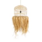 GLOBOSTAR® BASSETERRE 02162 Boho Κρεμαστό Φωτιστικό Οροφής με Ντουί 1 x E27 AC 220-240V IP20 - Μπεζ - Μ35 x Π35 x Υ60cm - Image 5