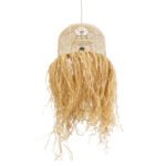 GLOBOSTAR® BASSETERRE 02162 Boho Κρεμαστό Φωτιστικό Οροφής με Ντουί 1 x E27 AC 220-240V IP20 - Μπεζ - Μ35 x Π35 x Υ60cm - Image 6