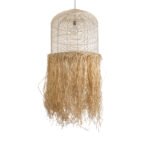 GLOBOSTAR® BASSETERRE 02163 Boho Κρεμαστό Φωτιστικό Οροφής με Ντουί 1 x E27 AC 220-240V IP20 - Μπεζ & Καφέ - Μ70 x Π70 x Υ170cm - Image 2