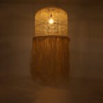 GLOBOSTAR® BASSETERRE 02163 Boho Κρεμαστό Φωτιστικό Οροφής με Ντουί 1 x E27 AC 220-240V IP20 - Μπεζ & Καφέ - Μ70 x Π70 x Υ170cm - Image 3