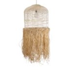 GLOBOSTAR® BASSETERRE 02163 Boho Κρεμαστό Φωτιστικό Οροφής με Ντουί 1 x E27 AC 220-240V IP20 - Μπεζ & Καφέ - Μ70 x Π70 x Υ170cm - Image 5