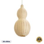 GLOBOSTAR® KINGSTOWN 02168 Boho Κρεμαστό Φωτιστικό Οροφής με Ντουί 1 x E27 AC 220-240V IP20 - Μπεζ - Μ30 x Π30 x Υ60cm
