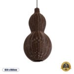 GLOBOSTAR® KINGSTOWN 02169 Boho Κρεμαστό Φωτιστικό Οροφής με Ντουί 1 x E27 AC 220-240V IP20 - Καφέ - Μ30 x Π30 x Υ60cm