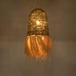 GLOBOSTAR® PORTOFERRAIO 02170 Boho Κρεμαστό Φωτιστικό Οροφής με Ντουί 1 x E27 AC 220-240V IP20 - Μπεζ - Μ30 x Π30 x Υ70cm - Image 3