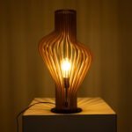 GLOBOSTAR® MIHIRO 02176 Boho Επιτραπέζιο Φωτιστικό Πορτατίφ με Ντουί 1 x E27 AC 220-240V IP20 - Καφέ & Μαύρο - Μ33 x Π33 x Υ57cm - Image 3