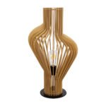 GLOBOSTAR® MIHIRO 02176 Boho Επιτραπέζιο Φωτιστικό Πορτατίφ με Ντουί 1 x E27 AC 220-240V IP20 - Καφέ & Μαύρο - Μ33 x Π33 x Υ57cm - Image 4