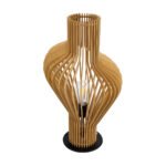 GLOBOSTAR® MIHIRO 02176 Boho Επιτραπέζιο Φωτιστικό Πορτατίφ με Ντουί 1 x E27 AC 220-240V IP20 - Καφέ & Μαύρο - Μ33 x Π33 x Υ57cm - Image 5