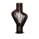 GLOBOSTAR® MIHIRO 02177 Boho Επιτραπέζιο Φωτιστικό Πορτατίφ με Ντουί 1 x E27 AC 220-240V IP20 - Καφέ & Μαύρο - Μ33 x Π33 x Υ57cm - Image 2