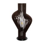 GLOBOSTAR® MIHIRO 02177 Boho Επιτραπέζιο Φωτιστικό Πορτατίφ με Ντουί 1 x E27 AC 220-240V IP20 - Καφέ & Μαύρο - Μ33 x Π33 x Υ57cm - Image 4