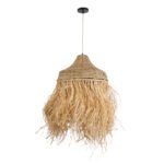 GLOBOSTAR® PORTOFERRAIO 02185 Boho Κρεμαστό Φωτιστικό Οροφής με Ντουί 1 x E27 AC 220-240V IP20 - Μπεζ - Μ50 x Π50 x Υ80cm - Image 4