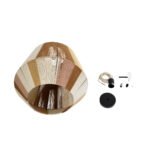 GLOBOSTAR® SALERNO 02187 Boho Κρεμαστό Φωτιστικό Οροφής με Ντουί 1 x E27 AC 220-240V IP20 - Μπεζ & Καφέ - Μ50 x Π50 x Υ50cm - Image 10