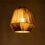 GLOBOSTAR® SALERNO 02187 Boho Κρεμαστό Φωτιστικό Οροφής με Ντουί 1 x E27 AC 220-240V IP20 - Μπεζ & Καφέ - Μ50 x Π50 x Υ50cm - Image 3