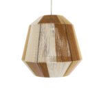 GLOBOSTAR® SALERNO 02187 Boho Κρεμαστό Φωτιστικό Οροφής με Ντουί 1 x E27 AC 220-240V IP20 - Μπεζ & Καφέ - Μ50 x Π50 x Υ50cm - Image 5