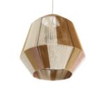 GLOBOSTAR® SALERNO 02187 Boho Κρεμαστό Φωτιστικό Οροφής με Ντουί 1 x E27 AC 220-240V IP20 - Μπεζ & Καφέ - Μ50 x Π50 x Υ50cm - Image 6