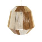 GLOBOSTAR® SALERNO 02187 Boho Κρεμαστό Φωτιστικό Οροφής με Ντουί 1 x E27 AC 220-240V IP20 - Μπεζ & Καφέ - Μ50 x Π50 x Υ50cm - Image 7
