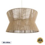 GLOBOSTAR® BISBEE 02205 Boho Κρεμαστό Φωτιστικό Οροφής με Ντουί 1 x E27 AC 220-240V IP20 - Μπεζ - Μ80 x Π80 x Υ48cm