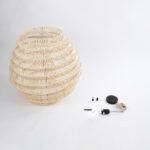 GLOBOSTAR® OREGON 02206 Boho Κρεμαστό Φωτιστικό Οροφής με Ντουί 1 x E27 AC 220-240V IP20 - Μπεζ - Μ60 x Π60 x Υ56cm - Image 10