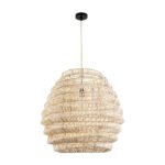 GLOBOSTAR® OREGON 02206 Boho Κρεμαστό Φωτιστικό Οροφής με Ντουί 1 x E27 AC 220-240V IP20 - Μπεζ - Μ60 x Π60 x Υ56cm - Image 4