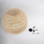 GLOBOSTAR® OREGON 02207 Boho Κρεμαστό Φωτιστικό Οροφής με Ντουί 1 x E27 AC 220-240V IP20 - Μπεζ - Μ80 x Π80 x Υ65cm - Image 10