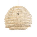 GLOBOSTAR® OREGON 02207 Boho Κρεμαστό Φωτιστικό Οροφής με Ντουί 1 x E27 AC 220-240V IP20 - Μπεζ - Μ80 x Π80 x Υ65cm - Image 2