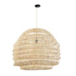 GLOBOSTAR® OREGON 02207 Boho Κρεμαστό Φωτιστικό Οροφής με Ντουί 1 x E27 AC 220-240V IP20 - Μπεζ - Μ80 x Π80 x Υ65cm - Image 4