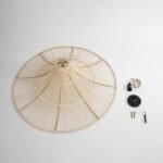 GLOBOSTAR® PALERMO 02209 Boho Κρεμαστό Φωτιστικό Οροφής με Ντουί 1 x E27 AC 220-240V IP20 - Μπεζ - Μ100 x Π100 x Υ30cm - Image 10