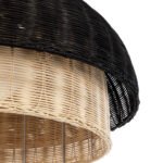 GLOBOSTAR® CORSICA 02216 Boho Κρεμαστό Φωτιστικό Οροφής με Ντουί 1 x E27 AC 220-240V IP20 - Μαύρο & Μπεζ - Μ70 x Π70 x Υ35cm - Image 9