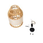 GLOBOSTAR® GALIA 02219 Boho Κρεμαστό Φωτιστικό Οροφής με Ντουί 1 x E27 AC 220-240V IP20 - Μπεζ & Καφέ - Μ30 x Π30 x Υ40cm - Image 10