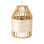 GLOBOSTAR® GALIA 02219 Boho Κρεμαστό Φωτιστικό Οροφής με Ντουί 1 x E27 AC 220-240V IP20 - Μπεζ & Καφέ - Μ30 x Π30 x Υ40cm - Image 7
