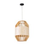GLOBOSTAR® GALIA 02220 Boho Κρεμαστό Φωτιστικό Οροφής με Ντουί 1 x E27 AC 220-240V IP20 - Μπεζ & Καφέ - Μ30 x Π30 x Υ40cm - Image 4