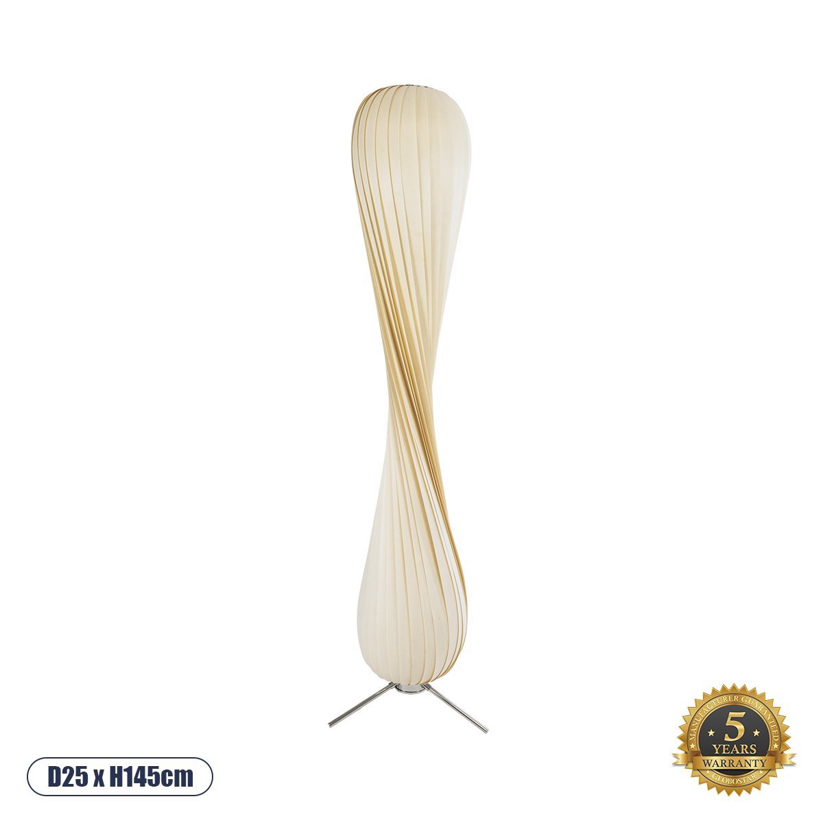 02225_0 GLOBOSTAR® PRAIA 02225 Μοντέρνο Επιδαπέδιο Φωτιστικό με Ντουί 2 x E27 AC 220-240V IP20 - Μπεζ - Μ25 x Π25 x Υ145cm - Image 1