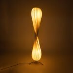 GLOBOSTAR® PRAIA 02225 Μοντέρνο Επιδαπέδιο Φωτιστικό με Ντουί 2 x E27 AC 220-240V IP20 - Μπεζ - Μ25 x Π25 x Υ145cm - Image 3