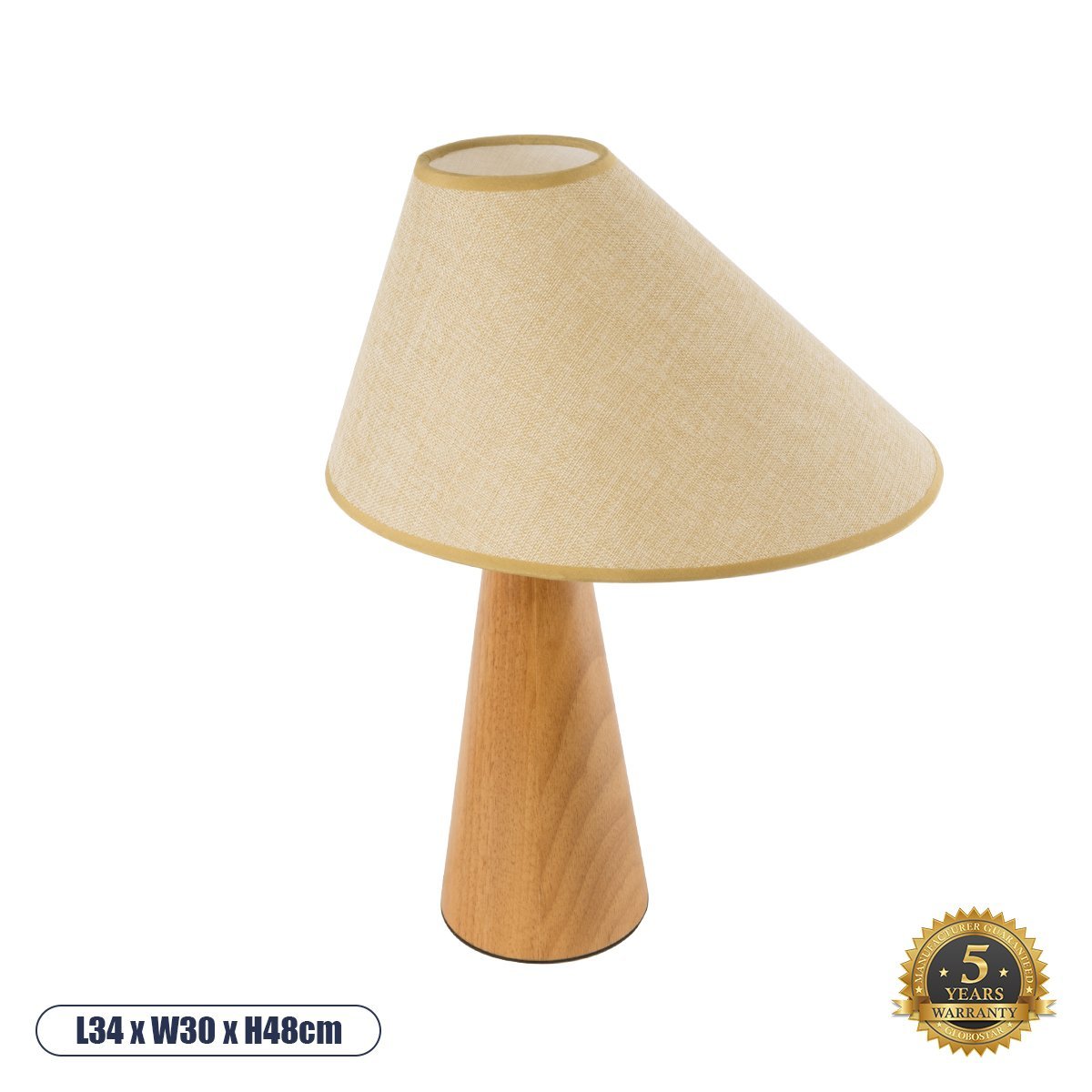 02229_0 GLOBOSTAR® KAUAI 02229 Boho Επιτραπέζιο Φωτιστικό Πορτατίφ με Ντουί 1 x E27 AC 220-240V IP20 - Μπεζ - Μ38 x Π30 x Υ48cm - Image 1