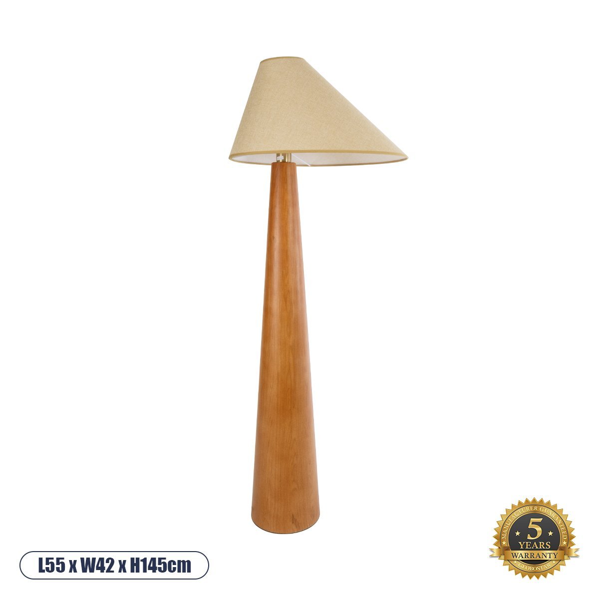 02230_0 GLOBOSTAR® KAUAI 02230 Boho Επιδαπέδιο Φωτιστικό με Ντουί 1 x E27 AC 220-240V IP20 - Καφέ & Μπεζ - Μ55 x Π42 x Υ145cm - Image 1