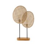 GLOBOSTAR® AZUL 02231 Boho Επιτραπέζιο Φωτιστικό Πορτατίφ με Ντουί 2 x E27 AC 220-240V IP20 - Μπεζ & Μαύρο - Μ45 x Π11 x Υ75cm - Image 2