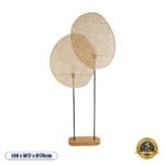 GLOBOSTAR® AZUL 02232 Boho Επιδαπέδιο Φωτιστικό με Ντουί 2 x E27 AC 220-240V IP20 - Μπεζ & Μαύρο - Μ90 x Π17 x Υ170cm