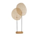 GLOBOSTAR® AZUL 02232 Boho Επιδαπέδιο Φωτιστικό με Ντουί 2 x E27 AC 220-240V IP20 - Μπεζ & Μαύρο - Μ90 x Π17 x Υ170cm - Image 2