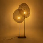 GLOBOSTAR® AZUL 02232 Boho Επιδαπέδιο Φωτιστικό με Ντουί 2 x E27 AC 220-240V IP20 - Μπεζ & Μαύρο - Μ90 x Π17 x Υ170cm - Image 3