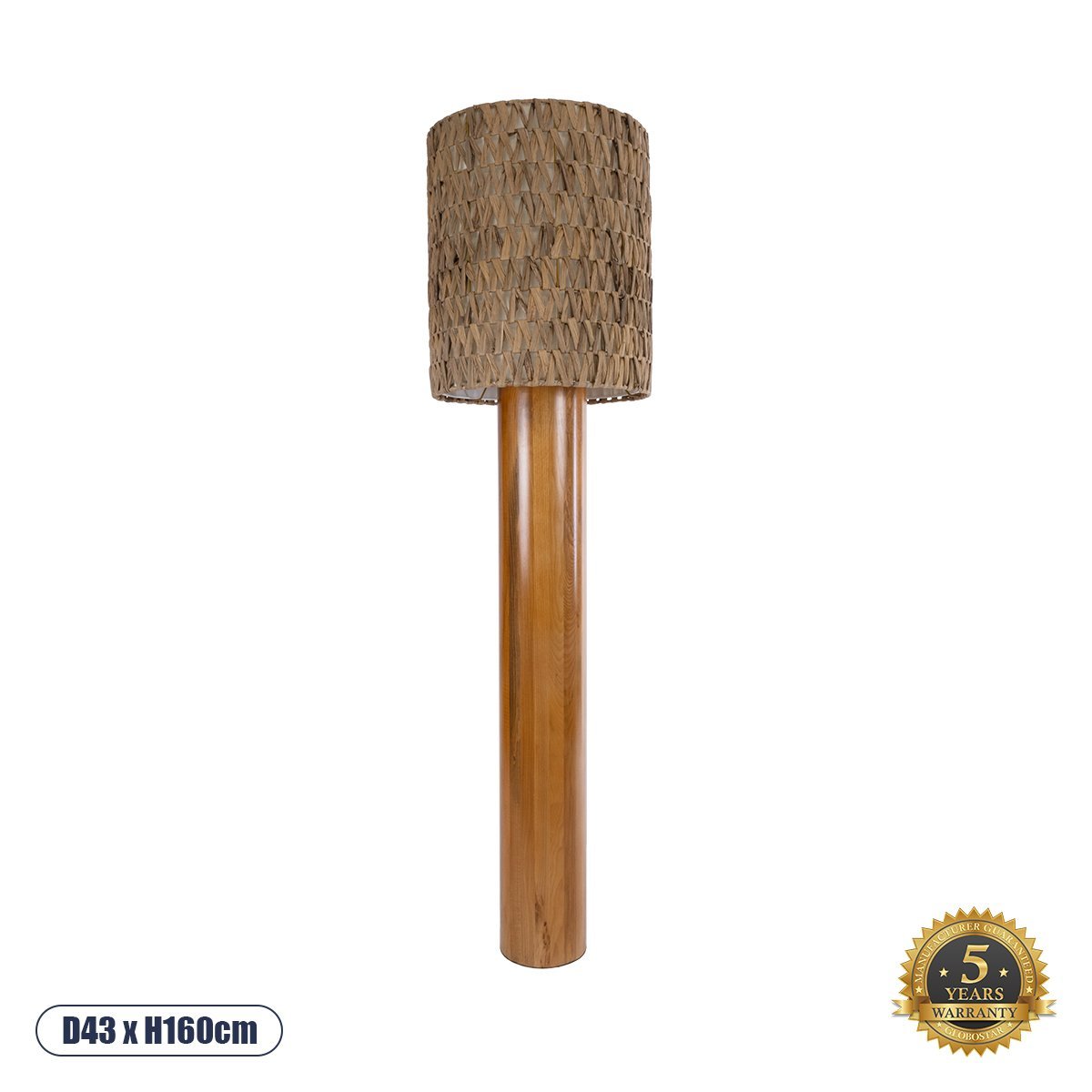 02237_0 GLOBOSTAR® NIIHAU 02237 Μοντέρνο Επιδαπέδιο Φωτιστικό με Ντουί 1 x E27 AC 220-240V IP20 - Καφέ - Μ43 x Π43 x Υ160cm - Image 1