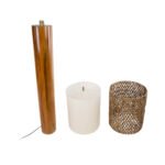 GLOBOSTAR® NIIHAU 02237 Μοντέρνο Επιδαπέδιο Φωτιστικό με Ντουί 1 x E27 AC 220-240V IP20 - Καφέ - Μ43 x Π43 x Υ160cm - Image 9