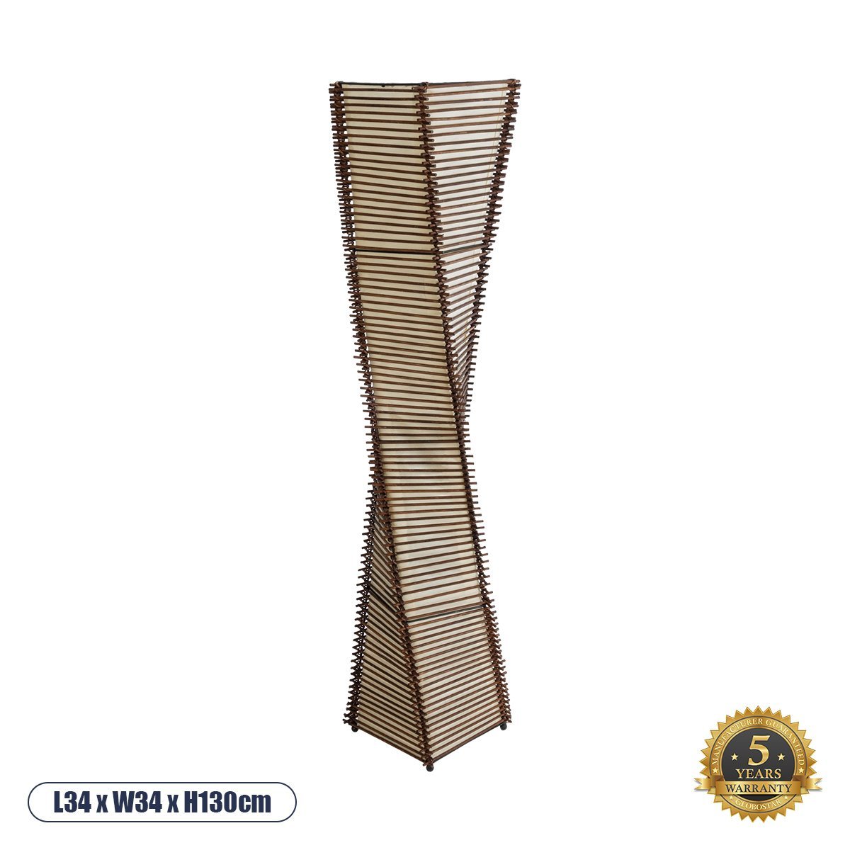 02273_0 GLOBOSTAR® PALMA 02273 Boho Επιδαπέδιο Φωτιστικό με Ντουί 2 x E27 AC 220-240V IP20 - Καφέ & Μπεζ - Μ34 x Π34 x Υ130cm - Image 1