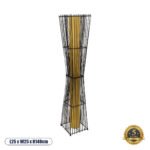 GLOBOSTAR® PALMA 02274 Boho Επιδαπέδιο Φωτιστικό με Ντουί 2 x E27 AC 220-240V IP20 - Μαύρο & Μπεζ - Μ25 x Π25 x Υ140cm