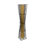 GLOBOSTAR® PALMA 02274 Boho Επιδαπέδιο Φωτιστικό με Ντουί 2 x E27 AC 220-240V IP20 - Μαύρο & Μπεζ - Μ25 x Π25 x Υ140cm - Image 2